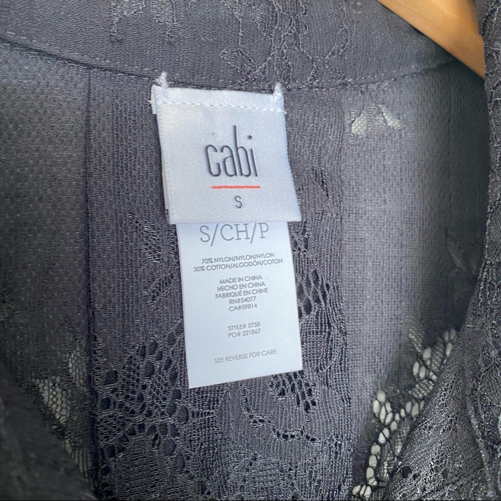 Cabi St. Regis Black Lace Button Up Blouse Size Small - Picture 7 of 8